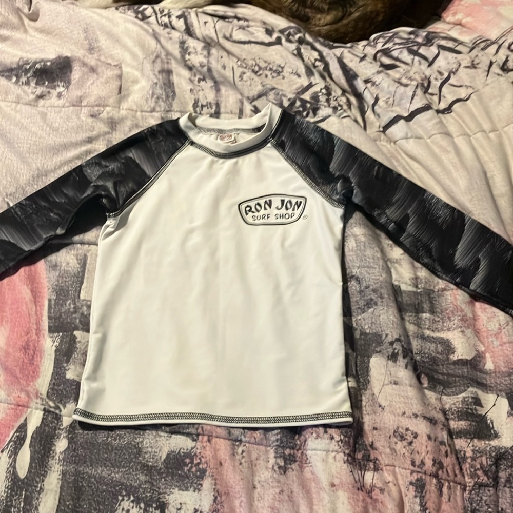 Ron Jon Black and White Rashguard Swimwear